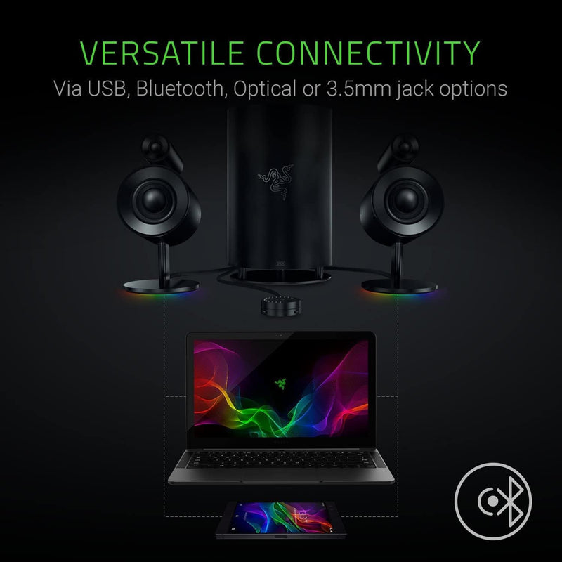 【RAZER 電競產品 – 十二月優惠】Razer Nommo Pro 2.1 Gaming Speaker System (THX Certified 2.1 Virtual Surround Gaming Speakers) RZ05-02470100-R3B1