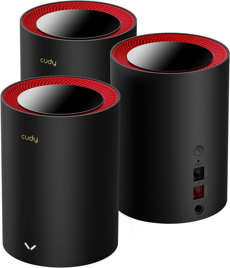 Cudy M3000-3P AX3000 2.5G Dual Band Wi-Fi 6 Mesh System - Black 黑色 (3件裝)