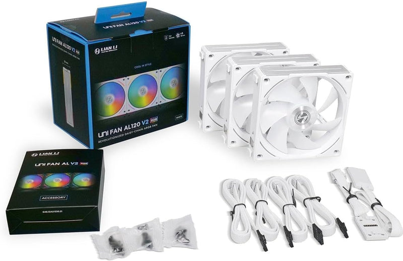 LIAN LI UNI Fan AL120 V2 RGB WHITE (白色) 3xFan Kit with Controller UF-AL120V2-3W