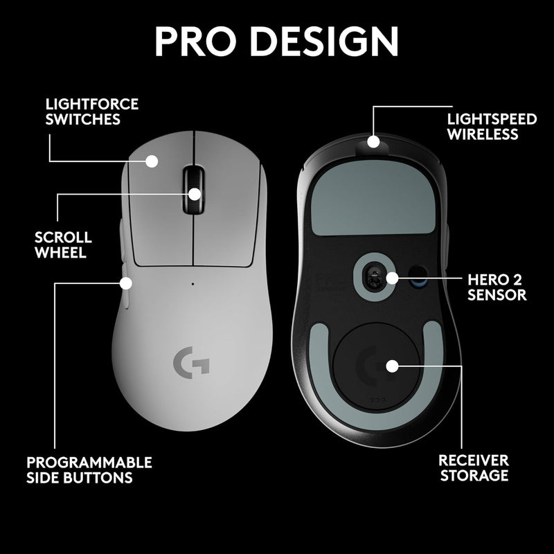 Logitech G Pro X Superlight 2 DEX 無線電競滑鼠 - White 白色 910-007367 原裝行貨