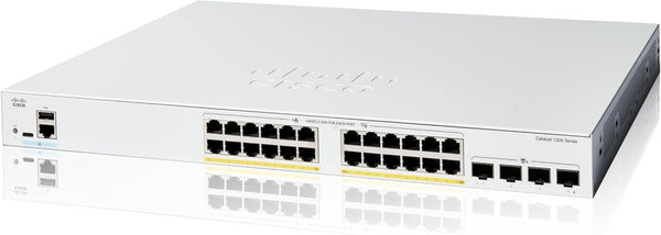 [最新產品] Cisco Catalyst 1200 24-Port Gigabit Ethernet + 4x10Gb SFP+ (375W PoE+) Smart Managed Switch (C1200-24FP-4X-UK/NE-1224A4X)