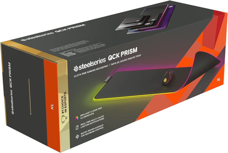 SteelSeries QcK Prism Cloth RGB 布質滑鼠墊 - XL (63826)