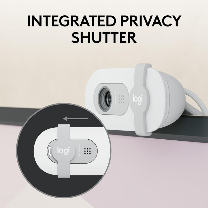 Logitech Brio 100 Webcam - Pearl White 珍珠白色 960-001618 原裝行貨