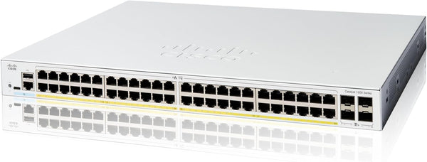 [最新產品] Cisco Catalyst 1200 48-Port Gigabit Ethernet + 4xSFP (375W PoE+) Smart Managed Switch (C1200-48P-4G-UK/NE-1248P4G)