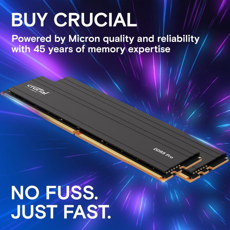 Crucial Pro 48GB Kit (2x24GB) Overclocking Black 黑色 DDR5-5600 UDIMM CP2K24G56C46U5 (AMD EXPO & Intel XMP 3.0)