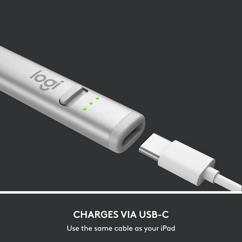 Logitech Crayon USB-C 觸控筆 適用於 iPad - Silver 銀色 914-000073 原裝行貨