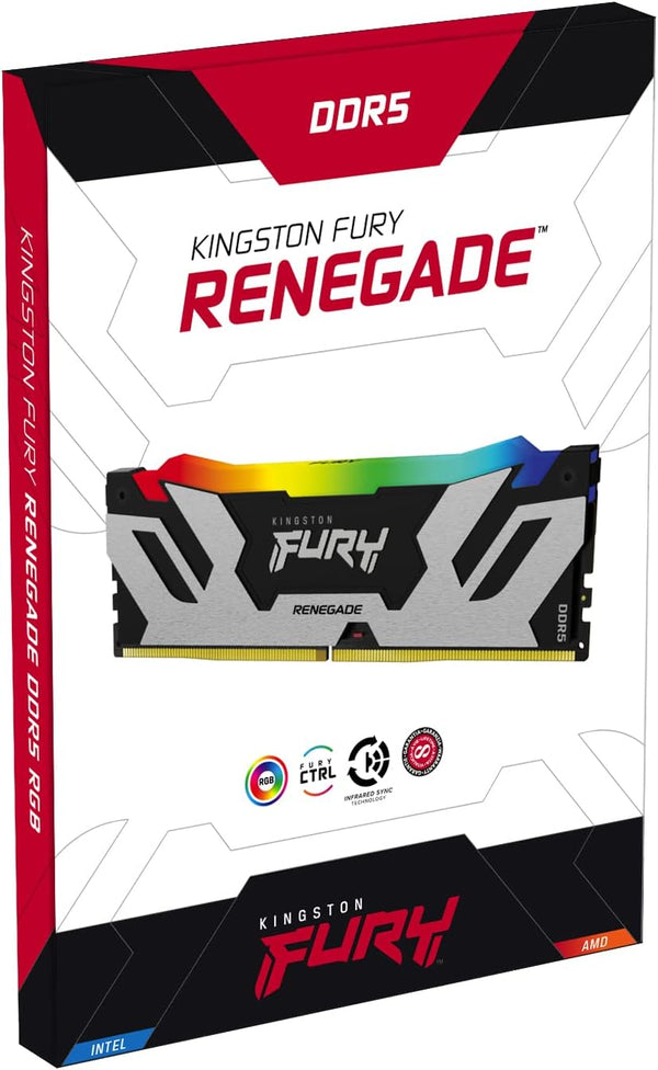 Kingston 32GB Kit (2x16GB) KF580C38RSAK2-32 Fury Renegade RGB Black 黑色 DDR5-8000MHz Memory