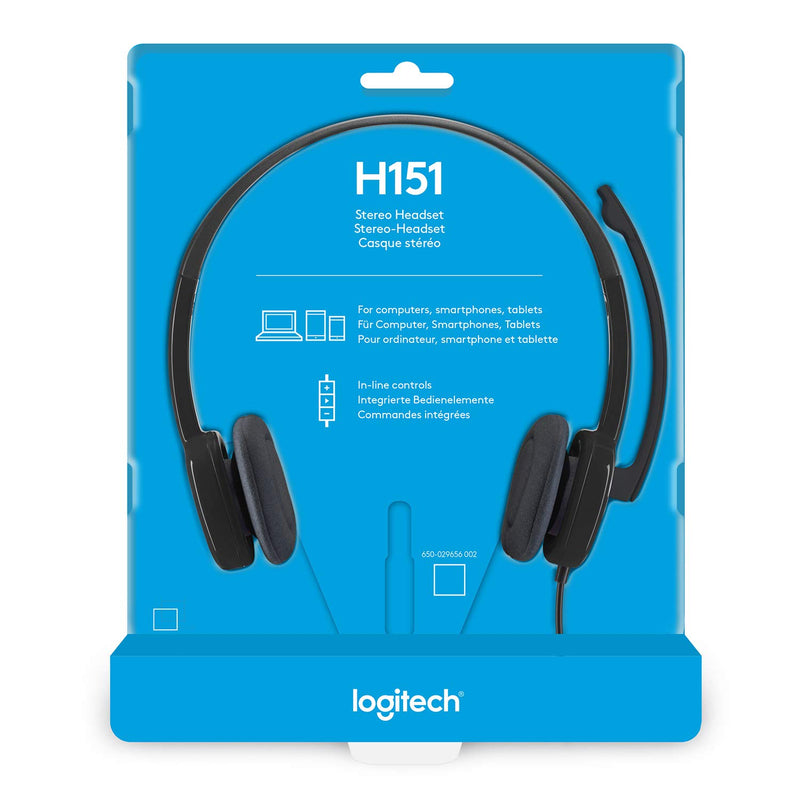 Logitech H151 Wired Headset 立體聲耳機麥克風 - Black 黑色 981-000587 原裝行貨