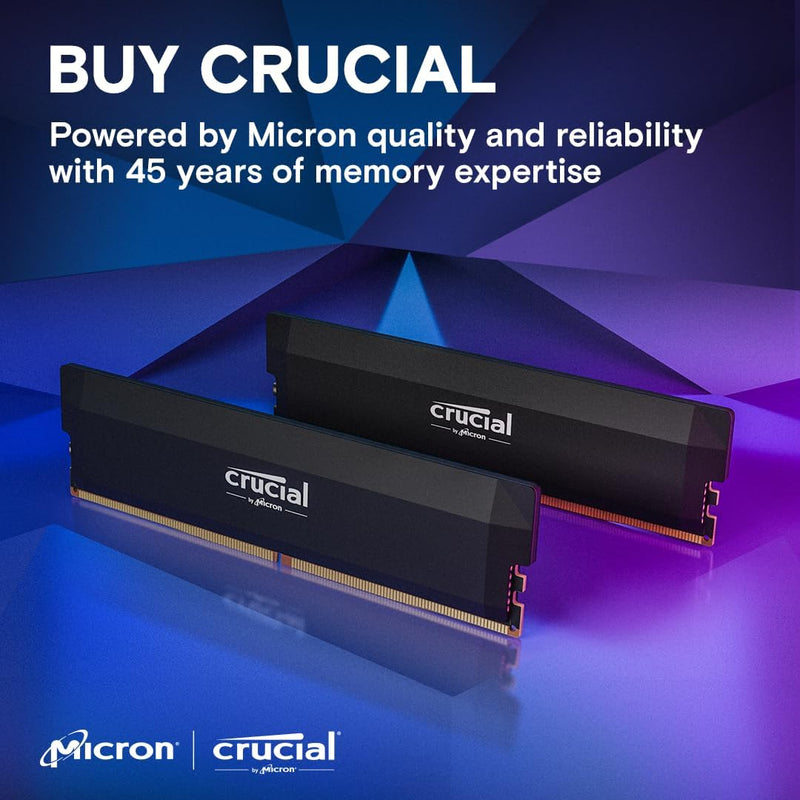 Crucial Pro 48GB Kit (2x24GB) Overclocking Black 黑色 DDR5-5600 UDIMM CP2K24G56C46U5 (AMD EXPO & Intel XMP 3.0)