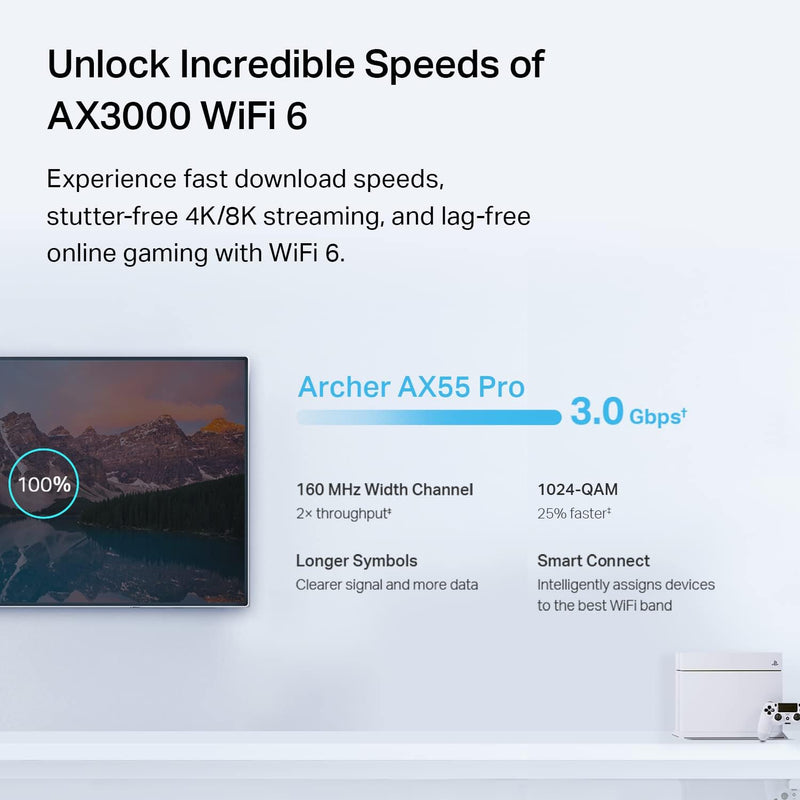 TP-Link Archer AX55 Pro AX3000 Dual 2.5G Port Multi-Gigabit Wi-Fi 6 Router