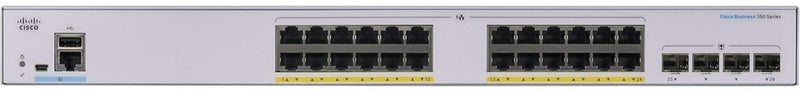 Cisco Business CBS350 24-Port Gigabit (195W PoE+) + 4-Port 10G SFP+ Uplink 全網管交換機 (CBS350-24P-4X-UK / NE-3524P4X) 有限終生保用