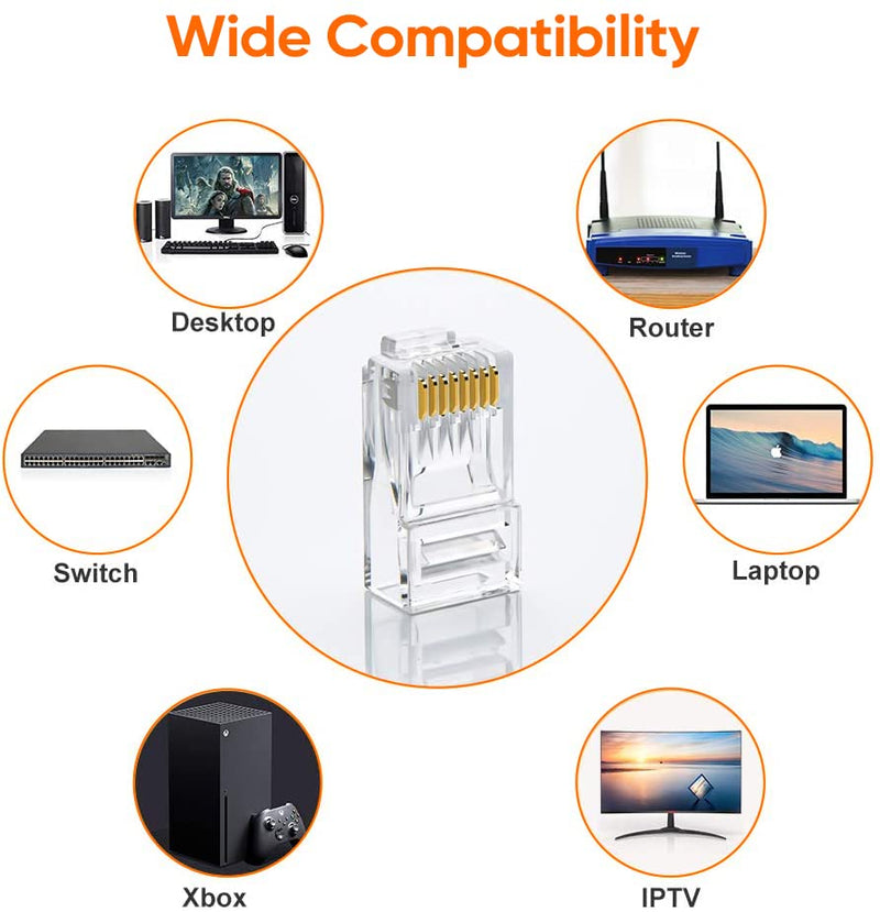 AMP CAT6 RJ45 Connector - 100 Pack