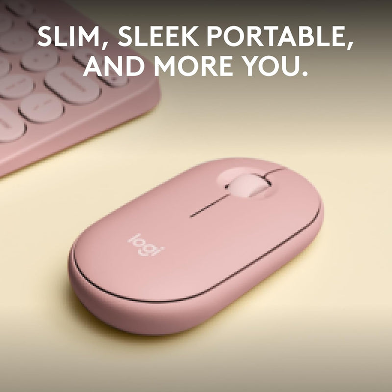 Logitech Pebble Mouse 2 M350s Slim Bluetooth Wireless Mouse 纖薄靜音無線藍牙滑鼠 - Rose Pink 玫瑰粉色 910-006987 原裝行貨