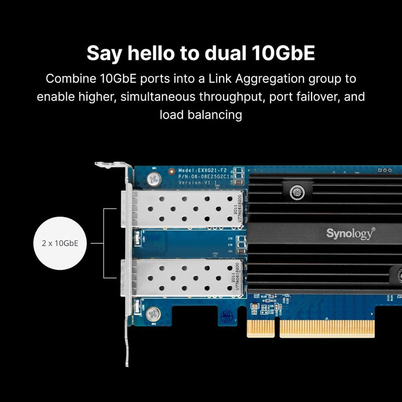 Synology E10G30-F2 Dual SFP+ 10Gbps Ethernet PCI-E 3.0 Adapter (5年保固)