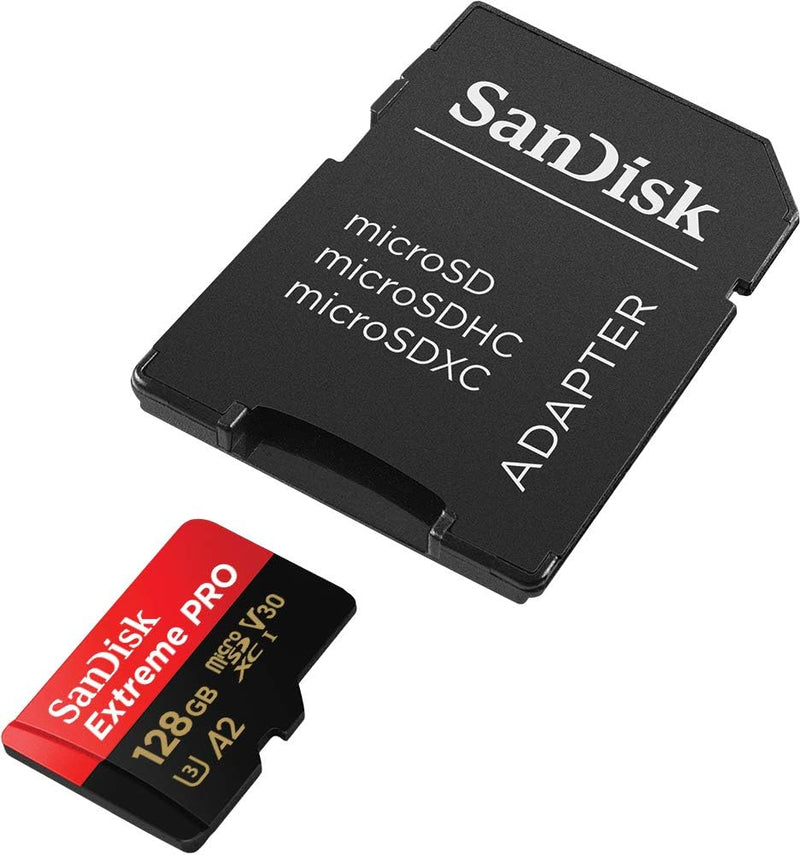 SanDisk 128GB Extreme Pro microSDXC (A2, V30, UHS-I/U3, 200R/90W MB/s)