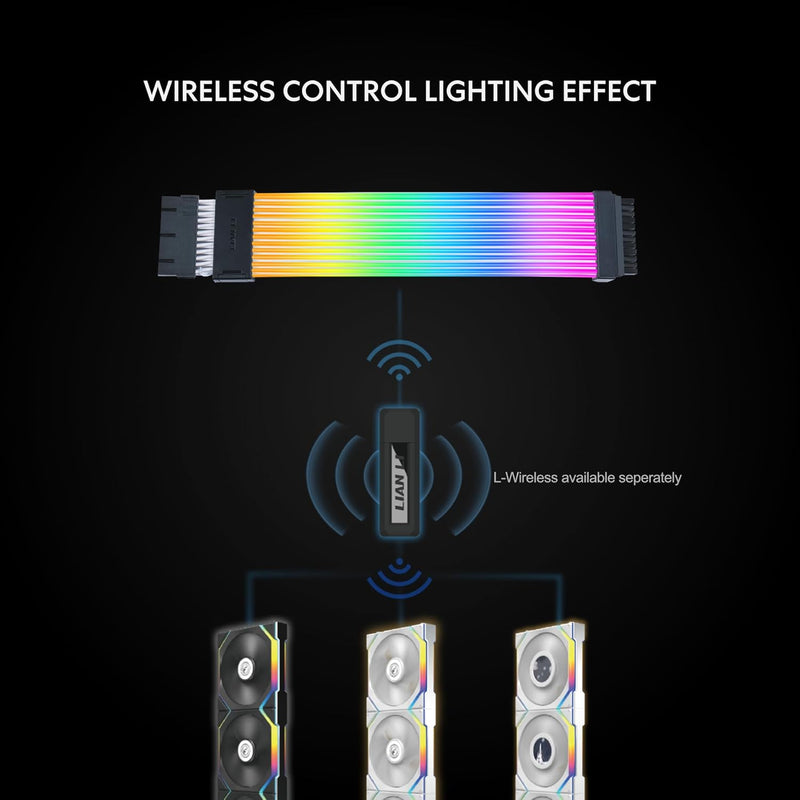 LIAN LI Strimer Wireless 24P (Controller Included) ARGB PSU Extension Cable (PW24-1W-T)