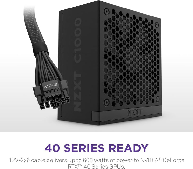 【NZXT特別優惠, 優惠期至2024年11月30 日】NZXT 1000W C1000 Gold ATX3.1 80Plus Gold Full Modular Power Supply (PA-0G2BB-UK)