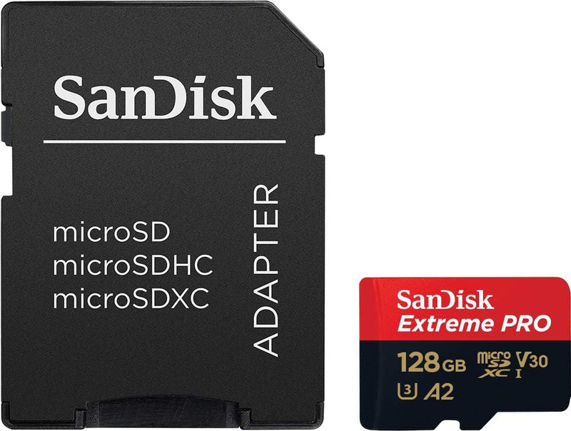 SanDisk 128GB Extreme Pro microSDXC (A2, V30, UHS-I/U3, 200R/90W MB/s)