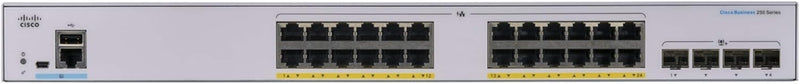 Cisco Business CBS250 24-Port Gigabit Ethernet (370W PoE+) + 4-Port 10G SFP+ uplink 智能交換機 (CBS250-24FP-4X-UK / NE-2524A4X) 有限終生保用