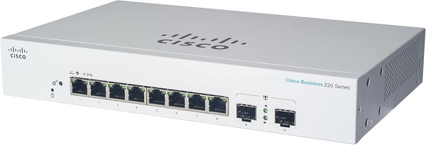 Cisco Business CBS220 8-Port Gigabit (PoE+ 130W) + 2-Port Gigabit SFP Uplink 智能交換機 (CBS220-8FP-E-2G-UK / NE-228AE2G) 3年保用