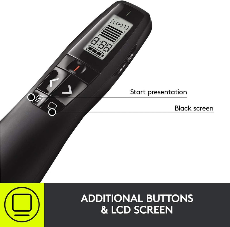 Logitech Professional R800 Presenter 專業簡報遙控器 - Black 黑色 910-001360 原裝行貨