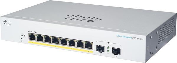 Cisco Business CBS220 8-Port Managed Gigabit Switch (PoE 65W) + 2-Port Gigabit SFP Uplink (CBS220-8T-E-2G-UK/NE-228PE2G)