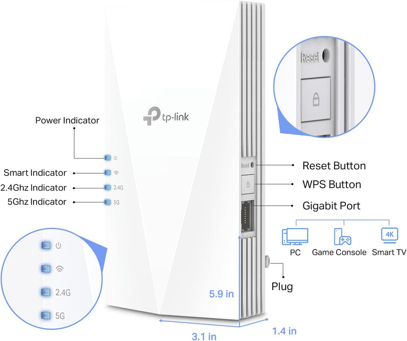 TP-Link RE700X AX3000 Wi-Fi 6 Range Extender