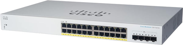 Cisco Business CBS220 24-Port Gigabit (382W PoE+) + 4-Port 10G SFP+ Uplink 智能交換機 (CBS220-24FP-4X-UK / NE-2224A4X) 3年保用