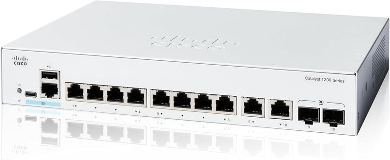 [最新產品] Cisco Catalyst 1200 8-Port Gigabit Ethernet + 2-Port Combo Smart Managed Switch (C1200-8T-E-2G-UK/NE-128TE2G)