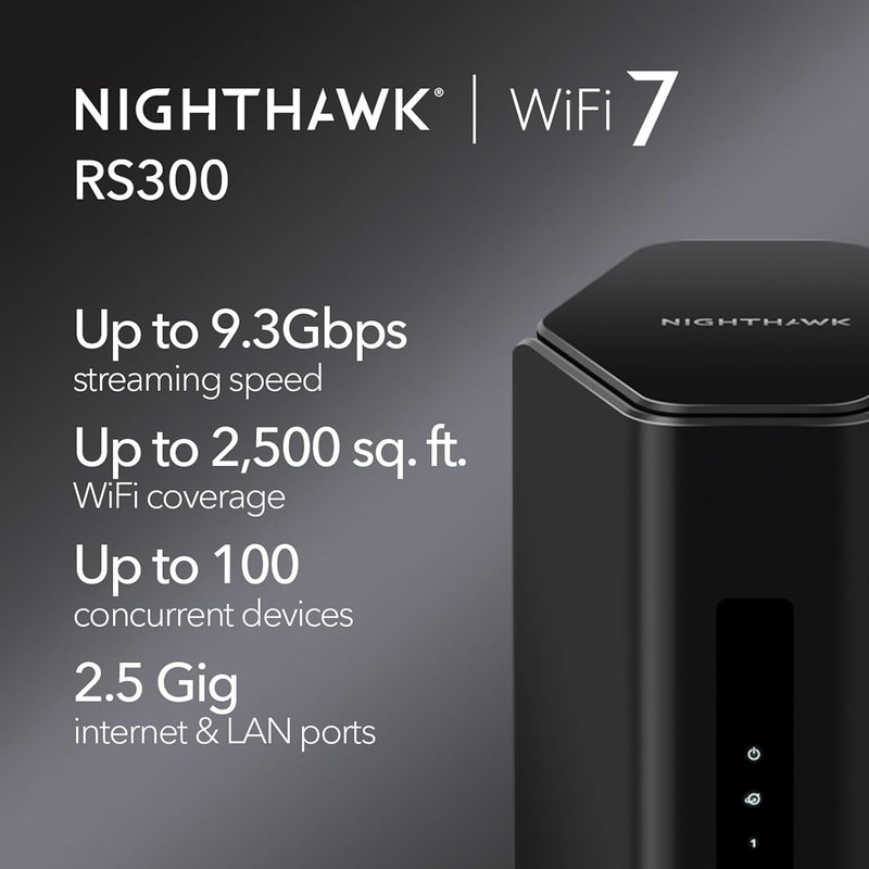 Netgear Nighthawk RS300-100APS BE9300 Tri-Band WiFi 7 Router