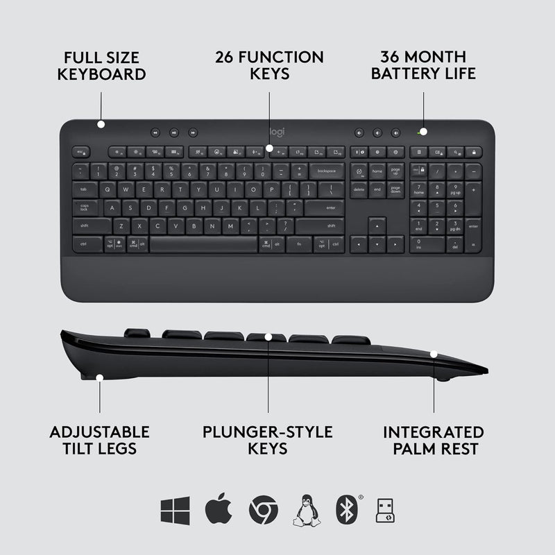 Logitech Signature MK650 for Business Wireless Keyboard and Mouse Combo 