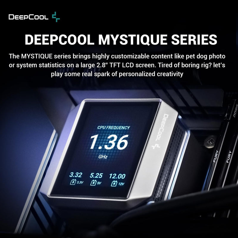 DeepCool Mystique 240 240mm 2.8" TFT LCD Display Screen Liquid CPU Cooler