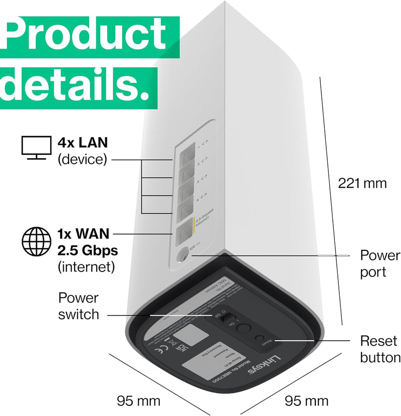 Linksys Velop Pro 7 Tri-Band BE11000 Mesh WiFi 7 Router