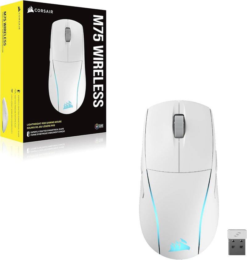 Corsair M75 WIRELESS Lightweight RGB 超輕量無線遊戲滑鼠 White CH-931D011-AP