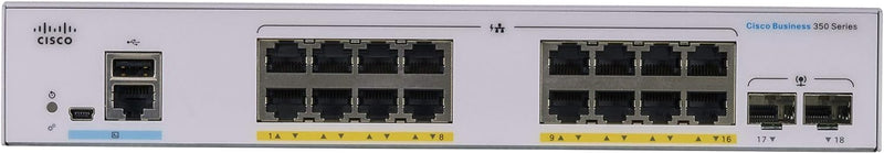 Cisco Business CBS350 16-Port Gigabit (240W PoE+) + 2-Port Gigabit SFP Uplink 全網管交換機 (CBS350-16FP-2G-UK / NE-3516A2G) 有限終生保用