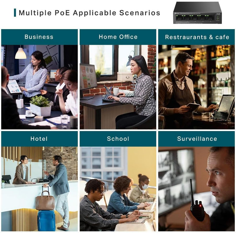 TP-Link LS105GP 5-Port Gigabit Desktop Switch with  4-Port PoE+ (TP-NE-LS105GP)