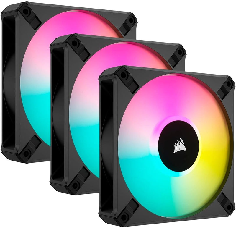 Corsair iCUE AF120 RGB ELITE 120mm PWM Triple Fan Kit 連 iCUE Lighting Node CORE RGB 控制器 - Black 黑色 (Triple Pack 三件裝) CO-9050154-WW