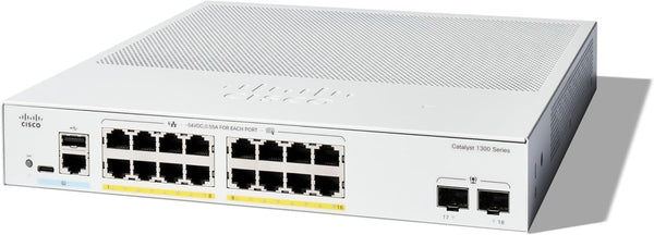 [最新產品] Cisco Catalyst 1300 16-Port Gigabit Ethernet + 2xSFP (240W PoE+) Advanced Security Managed Switch (C1300-16FP-2G-UK/NE-1316A2G)