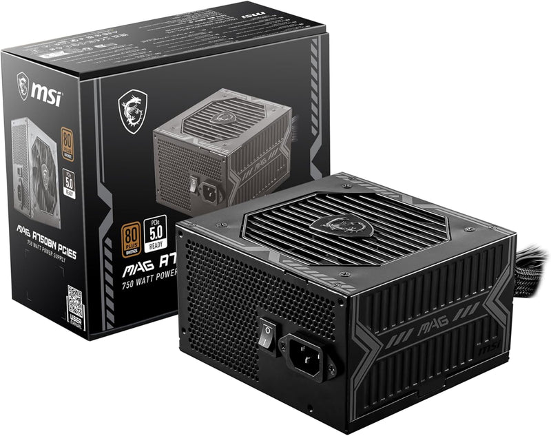 MSI 750W MAG A750BN PCIE5 80Plus Bronze Power Supply (PS-MAA75B5)