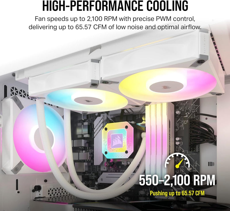 Corsair iCUE AF120 RGB ELITE 120mm PWM Single Fan - White 白色 (單件裝) CO-9050157-WW