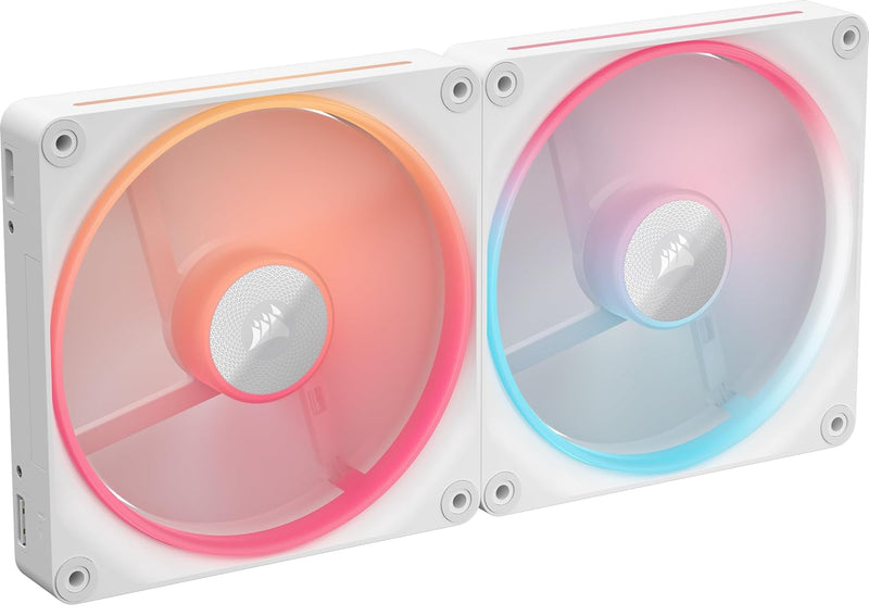 Corsair iCUE LINK LX140-R RGB Starter Kit White 140mm PWM Reverse PC Case Fan Dual Pack (2件裝) (CO-9051056-WW)