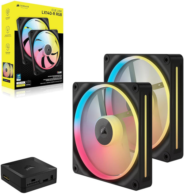 Corsair iCUE LINK LX140-R RGB Starter Kit Black 140mm PWM Reverse PC Case Fan Dual Pack (2件裝) (CO-9051052-WW)