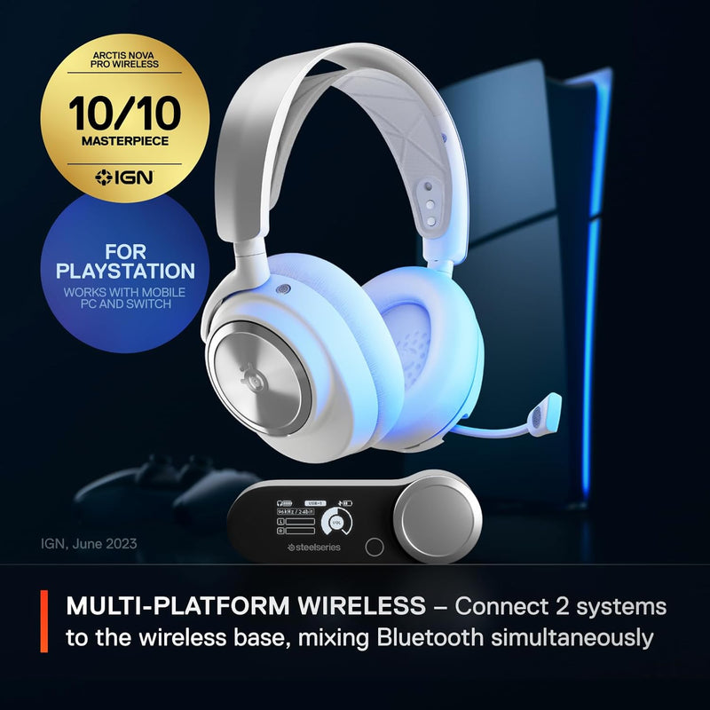 SteelSeries Arctis Nova Pro Wireless PlayStation Edition White (白色) 無線高保真遊戲音訊耳機 (61526)