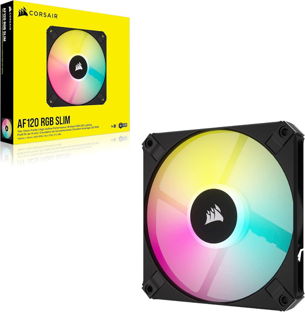 Corsair iCUE AF120 RGB SLIM 120mm PWM Fluid Dynamic Bearing Single Fan - Black 黑色 (單件裝) CO-9050162-WW