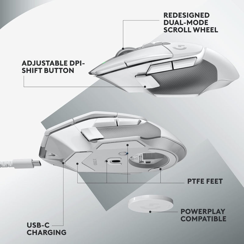 Logitech G502 X Lightspeed Wireless Gaming Mouse 無線遊戲滑鼠 - White 白色 910-006191 原裝行貨