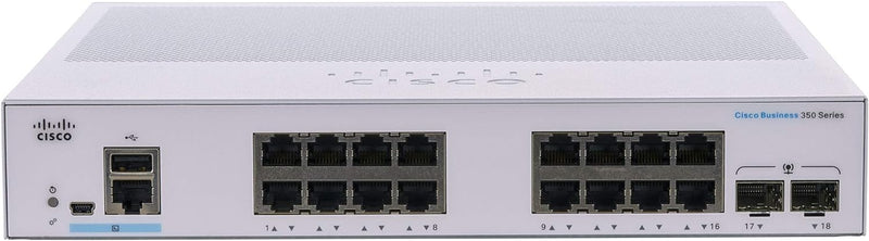 Cisco Business CBS350 16-Port Gigabit + 2-Port Gigabit SFP Uplink Managed 交換機 (CBS350-16T-2G-UK / NE-3516T2G) 有限終生保用