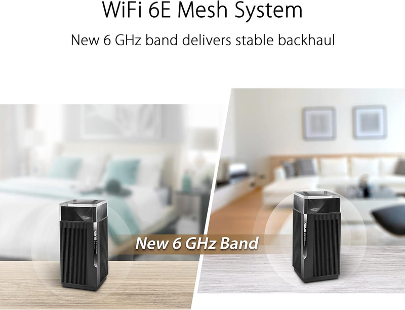 ASUS ZENWIFI PRO ET12(2-PK)/BLACK AXE11000 Tri Band Mesh WiFi System 