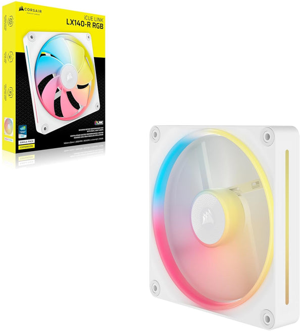 Corsair iCUE LINK LX140-R RGB Expansion White 140mm PWM Reverse PC Case Fan (CO-9051055-WW)