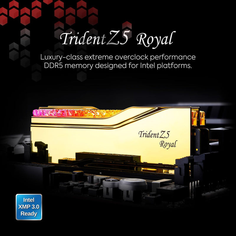 G.SKILL 32GB Kit (2x16GB) Trident Z5 ROYAL RGB Gold F5-6400J3039G16GX2-TR5G DDR5 6400MHz Memory