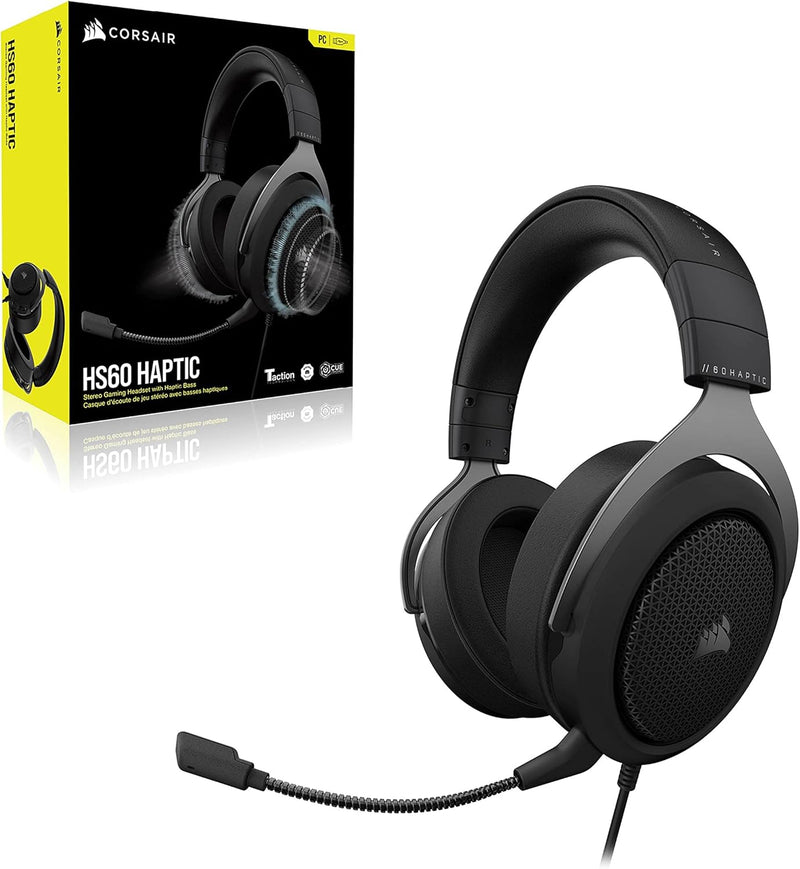 【Corsair 9月份夏季超筍價】Corsair HS60 HAPTIC Stereo Gaming Headset with Haptic Bass — Carbon CA-9011228-AP